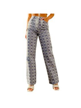 Papermoon remi check heart cotton pants Medium 5 pocket high rise NEW NWT